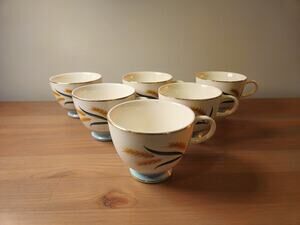50's International China Viking Pattern Coffee or Tea Cup Set Of 6